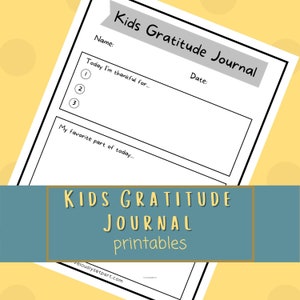 PDF imprimible del diario de gratitud para niños, página del diario de gratitud, página de gratitud, página del diario para niños