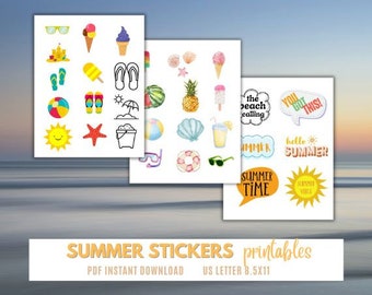 Summer Stickers Digital Download