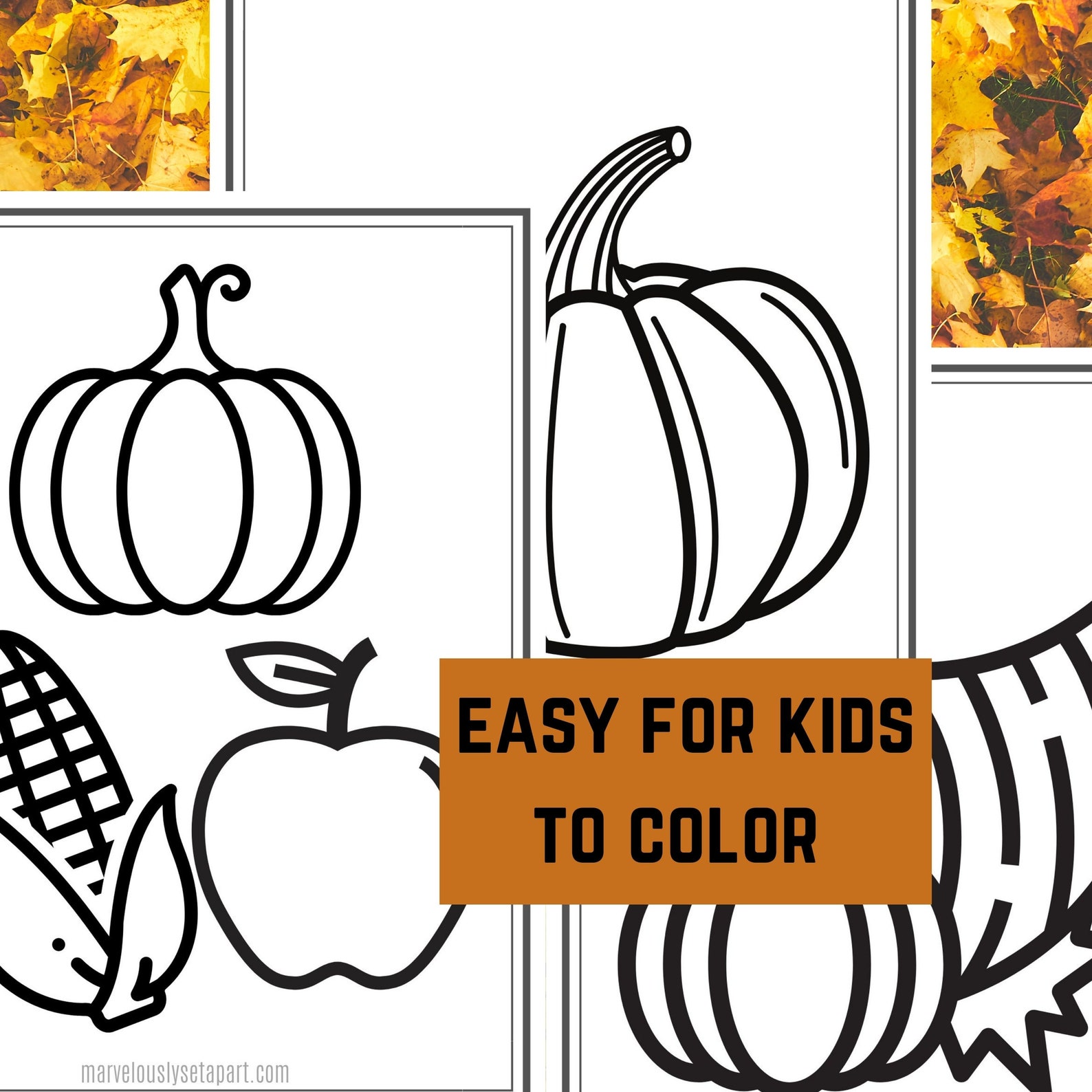 Fall and Thanksgiving Coloring Pages Kids Coloring Pages - Etsy