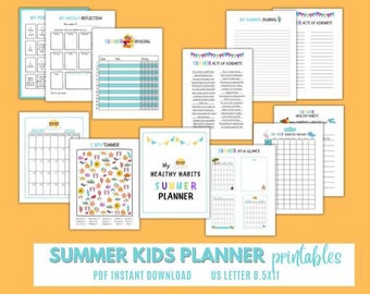 Healthy Kids Summer Planner, Kids Planner, Healthy Kids Planner,