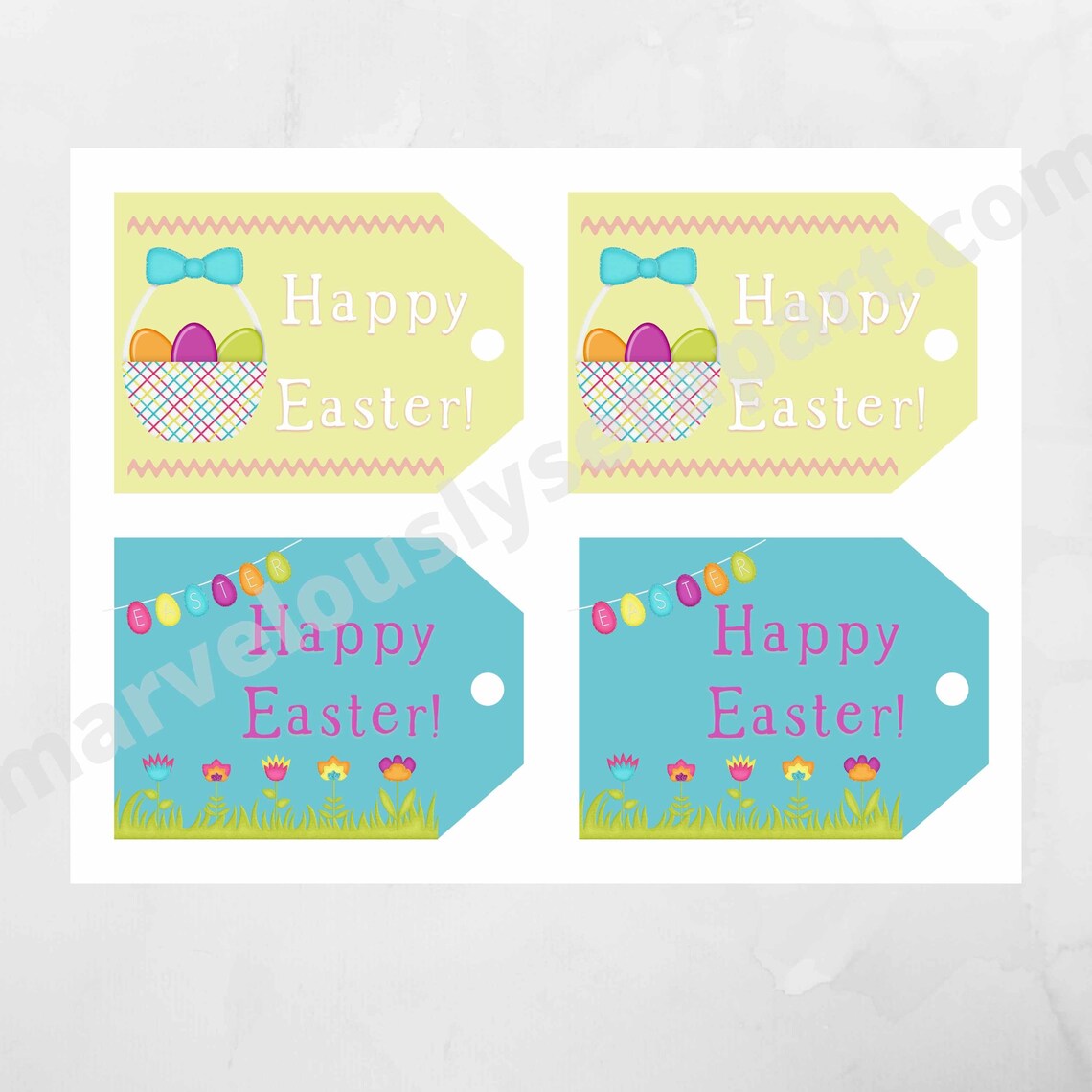 Easter Basket Gift Tags, Digital Download, Easter Gifts, Gift Tags Etsy