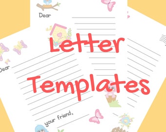 Letter Writing Templates for Kids, Writing Activity, Spring Activity, Homeschool Activity, Letter writing activity. Kids Writing Activity