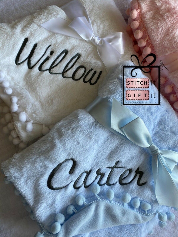 Personalised fleece blanket baby sale