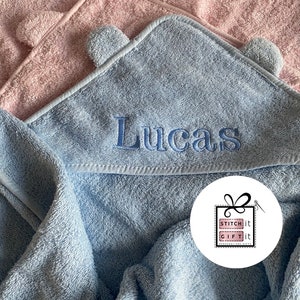 Baby Personalised Hooded teddy ears towel- Hooded baby newborn cotton towel for baby bath time Girl boy