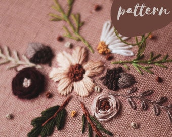 Floral PDF Embroidery Pattern "Summer Collapsed Into Fall" / Instant Download Embroidery Tutorial / Fall Wall Hoop Art
