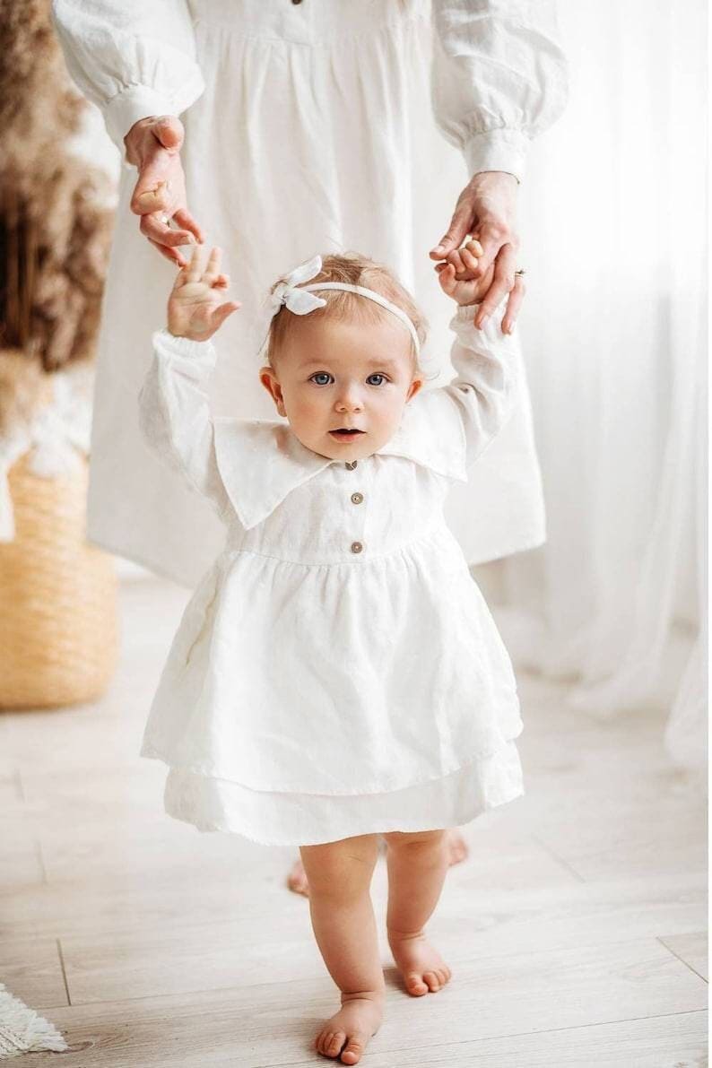 Ropa De Bebe Vestido De Manga Corta Chicco Para Niña Algodón