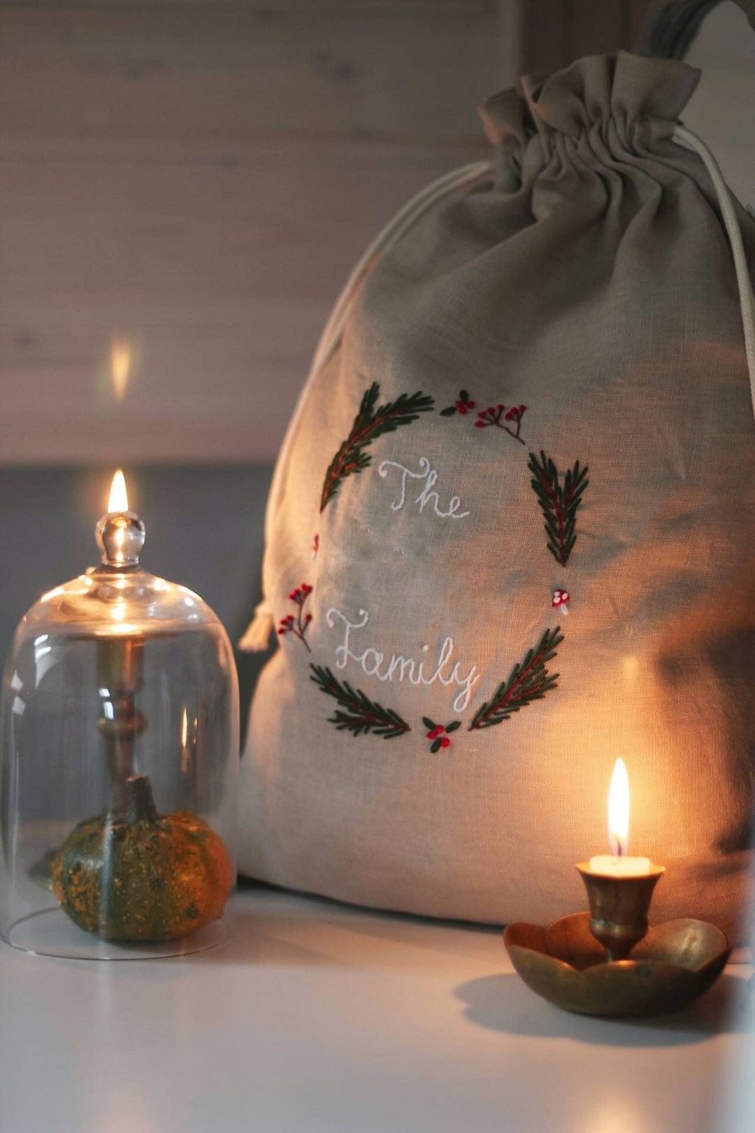 Sacco Regalo Di Natale In Cotone Personalizzato Con Renna - Extra Large