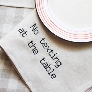 Embroidered Linen Dinner Napkins, Personalization Embroidered Cocktail Napkin set, linen kitchen textiles, Christmas hostess gift