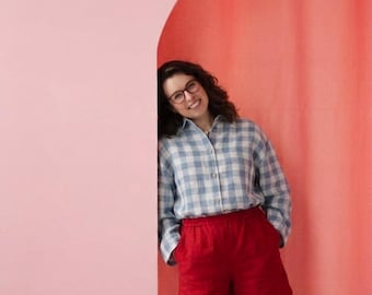 Linen Kimono Shirt and Shorts Loungewear Set, Summer Co-ord Cottagecore Outfit, whimsical women's clothes