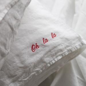 Personalized Linen Pillow Covers, Embroidered Couple Set, Wedding Gift, Anniversary Present,  Valentine’s Day Decor, Valentine Gift for Him