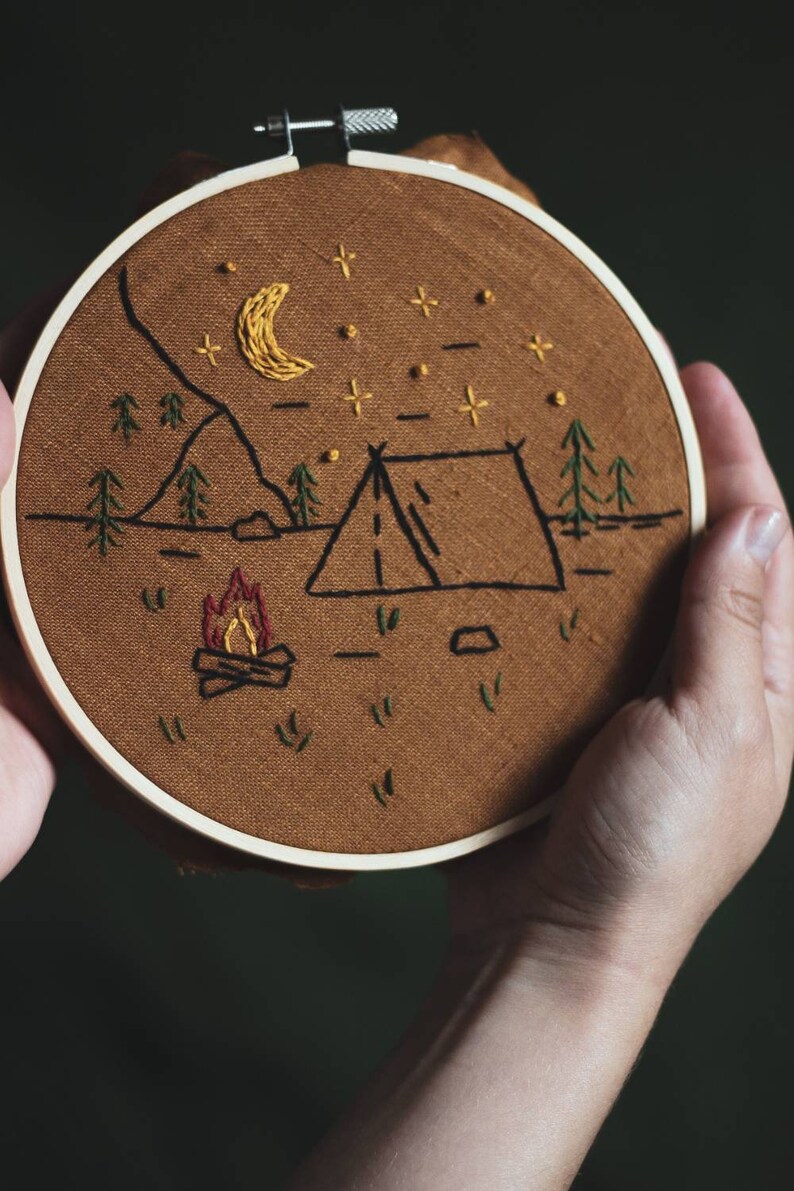 Simple PDF Embroidery Pattern Into The Wild / Instant Download Embroidery Tutorial / Fall Wall Hoop Art / Gift Idea For Adventurers image 10