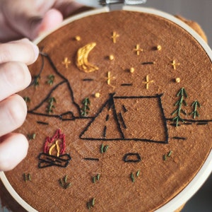 Simple PDF Embroidery Pattern Into The Wild / Instant Download Embroidery Tutorial / Fall Wall Hoop Art / Gift Idea For Adventurers image 8