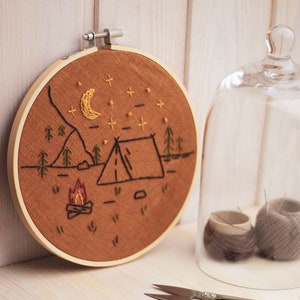 Simple PDF Embroidery Pattern Into The Wild / Instant Download Embroidery Tutorial / Fall Wall Hoop Art / Gift Idea For Adventurers image 3