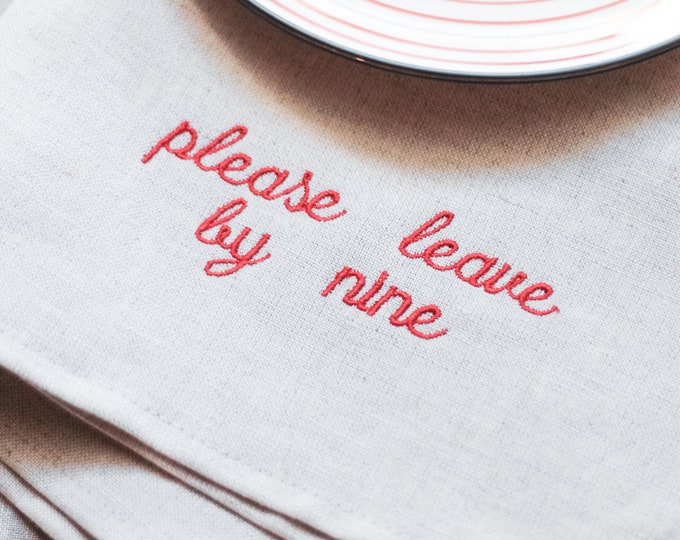 Personalized Linen Napkins – Custom Embroidered Cloth Dinner Party Wedding Decor