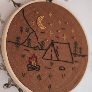 Simple PDF Embroidery Pattern Into The Wild / Instant Download Embroidery Tutorial / Fall Wall Hoop Art / Gift Idea For Adventurers image 7