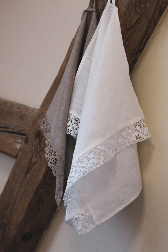 Natural Linen Tea Towels/vintage Style Kitchen Hand and Dish Etsy