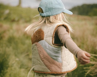 Chaleco de lino acolchado con retazos para niños, ropa de retazos para niños