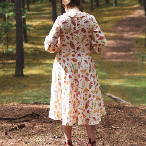 Mushroom Dress, Linen Woman's Dress, Cottagecore Dress, Cottagecore Clothes,  Fall Dress, Witchy Dress, Goblincore Dress, Fairycore Dress - Etsy