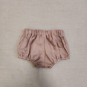 Soft Pink Baby Girl Bloomers/  Sustainable Linen Diaper Cover / Organic Linen Toddler Shorties / Soft  Linen Girl Bloomers
