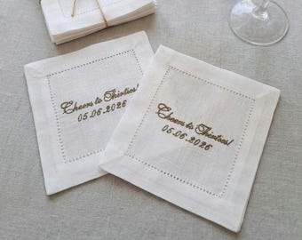 Gepersonaliseerde katoenen cocktailservetten, geborduurde grappige citaten, cadeau gastvrouw, decor housewarming
