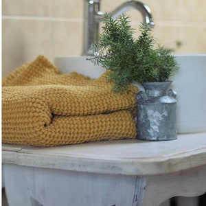 Linen bath towel / Linen blend SPA towel/ Large linen waffle bath towel/ Linen waffle bath towel gift/ Waffle linen sauna towel/ Home SPA image 1