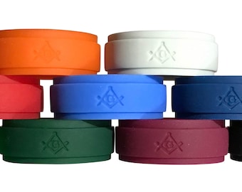 Masonic Ring Silicone, (9 pack), Freemason, Masonic