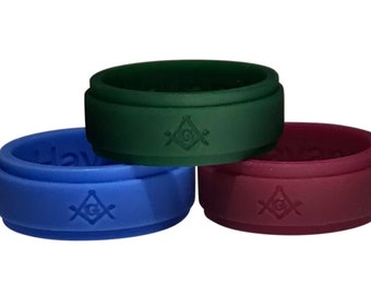 Masonic Ring Silicone, 3 pack, Mason, Freemason