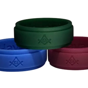 Masonic Ring Silicone, 3 pack, Mason, Freemason