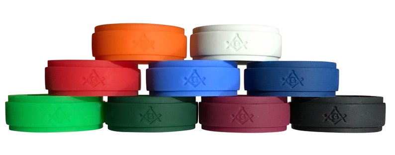 Masonic Ring Silicone, Masonic 9 pack Freemason