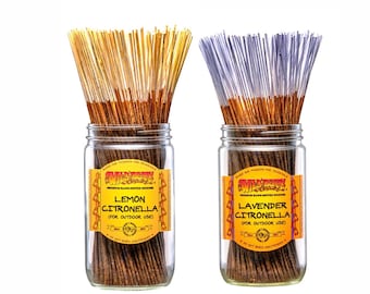 Wildberry Citronella Incense Sticks – 15 pack - Lavender & Lemon Blends (Outdoor Use Only)