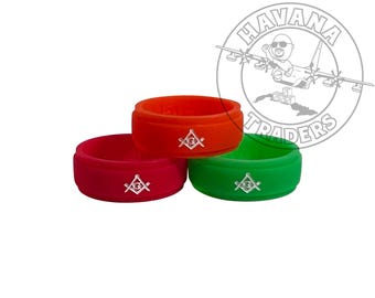 Masonic Rings Silicone (Pack of 3, backfilled in white)