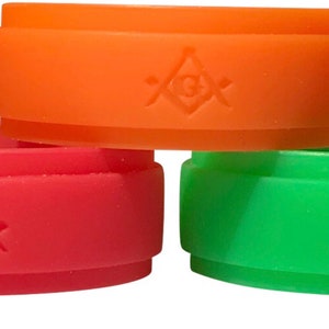 Masonic Ring Silicone, (3 pack), Freemason, Masonic