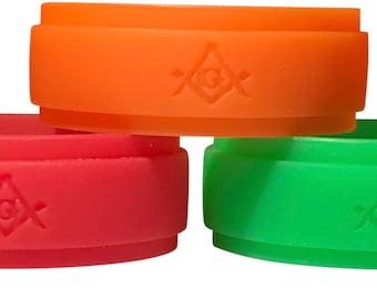Masonic Ring Silicone, (3 pack), Freemason, Masonic