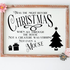 Foi na noite anterior ao Natal, design de sinalização de feriado de Natal, arquivo cortado PNG SVG para impressão, Cricut e silhueta, download digital