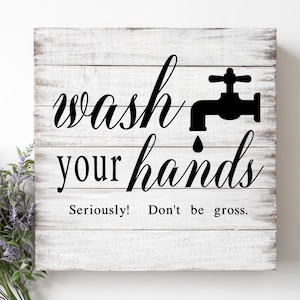 Umyj ręce Svg, zabawny znak łazienki Svg, Nie bądź obrzydliwy Svg, plik PNG SVG do druku, Cricut i Silhouette, pobieranie cyfrowe