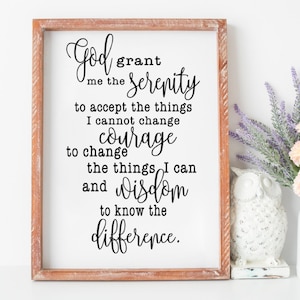 God geef me de sereniteit, Serenity Gebed Svg, religieuze Svg, PNG SVG cut file printable, Cricut en Silhouette, Digital Download