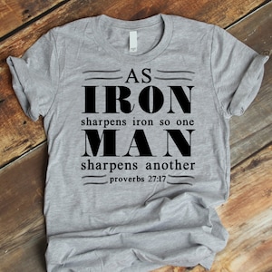 Iron Man Iron Sharpens Iron, Scripture, T-shirt design, Father&#39;s Day, PNG SVG cut file printable, Cricut and Silhouette, Digital Download