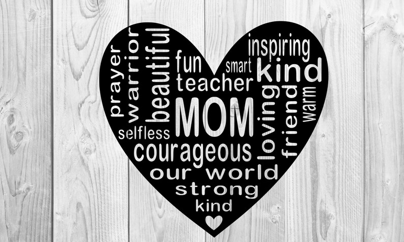 Download Mom Heart Svg Mothers Day Gift Words describing mom Svg ...