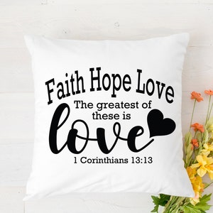 Faith Hope Love, Greatest of these is love, Bible Verse, Christian PNG SVG cut file printable, Cricut and Silhouette, Digital Download
