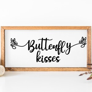 Butterfly Kisses svg, Little Girl Baby Shower, Girls Bedroom Decor, PNG SVG cut bestand afdrukbaar, Cricut en Silhouet, Digitale Download