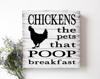 Farmhouse Kitchen SVG, Cut Files Farmhouse Chicken I Poop Breakfast SVG PNG