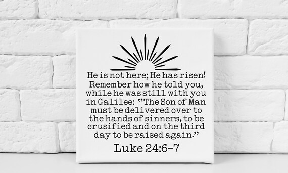 Luke 24:6 Easter Svg, Bible Verse Easter Svg, Easter sign Stencil Svg, PNG SVG cut file printable, Cricut and Silhouette, Digital Download