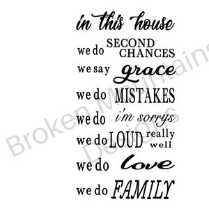 In This House/ Family Sign/ Cut File/ Printable/ Jpeg/ Png/ Svg/ Cricut ...