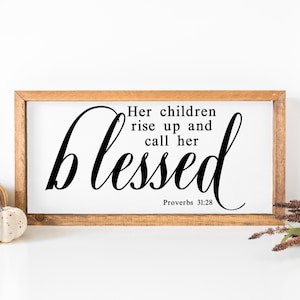 Sus hijos se levantan y la llaman bendito / Madre Biblia verso / Cortar archivo / Imprimible / jpeg / png / svg / Cricut y Silueta / Descarga digital /