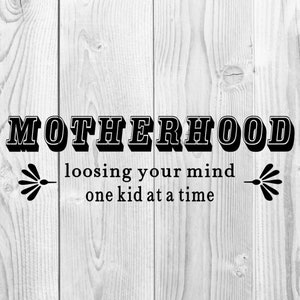 Motherhood Losing My Mind Cut File: SVG, PNG, JPG (Digital Download)
