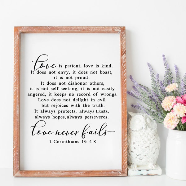 Love is Patient/ 1 Corinthians/ Cut File/ Printable/ jpeg/ dxf/ eps/ png/ svg/ Cricut and Silhouette/ Digital Download/ Bible Scripture