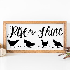Rise and Shine/ Chicken and Eggs Kitchen Design/ Cut File/ Printable/ jpeg/ png/ svg/ Cricut and Silhouette/ Digital Download/