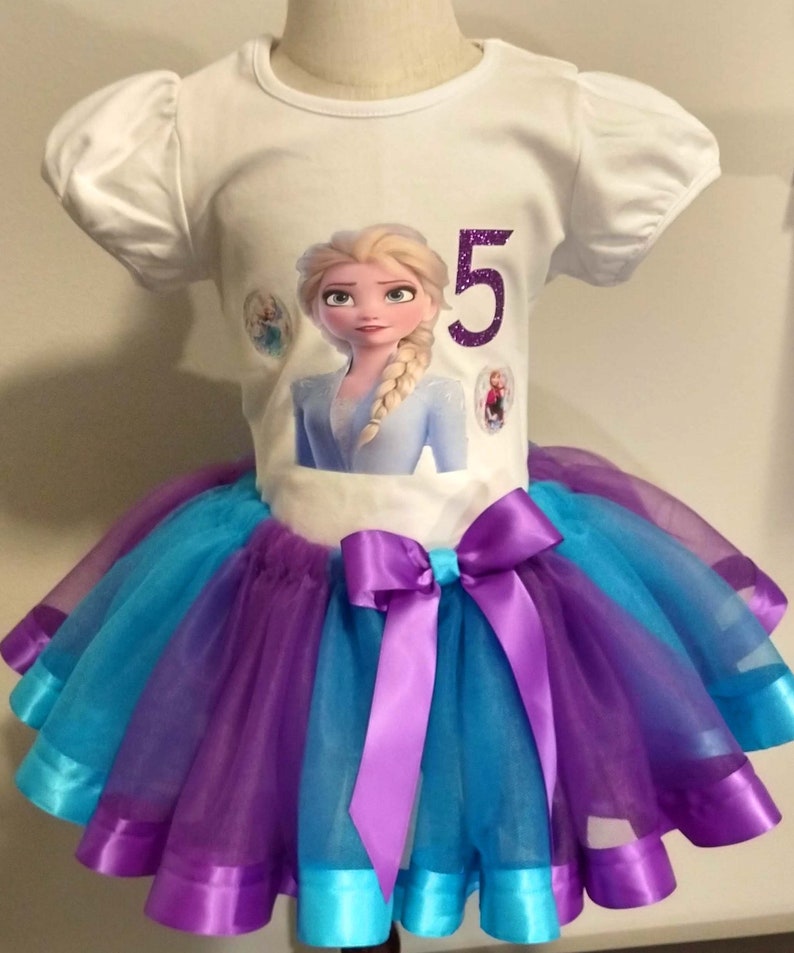 Blue tutu Birthday Frozen Tutu Frozen 2 Outfit birthday shirt Purple Blue frozen outfit 4th Frozen Birthday Tutu Aqua tutu Frozen 2 Tutu