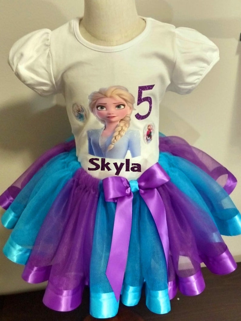 Blue tutu Birthday Frozen Tutu Frozen 2 Outfit birthday shirt Purple Blue frozen outfit 4th Frozen Birthday Tutu Aqua tutu Frozen 2 Tutu