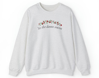 Women's Christmas Sweatshirt, Tis The Damn Season Sweatshirt, Merry Swiftmas Shirt, Swiftmas Shirt for Women, Christmas Gift for Swiftie